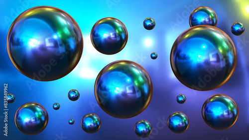 Shiny colored balls abstrac...