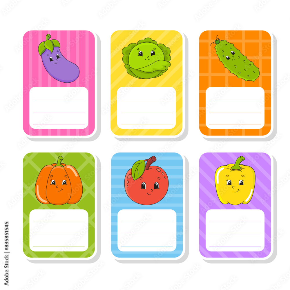 Fototapeta premium Gift tags. For holidays with space for your text. Bright stickers. Rectangular label. Vector illustration.
