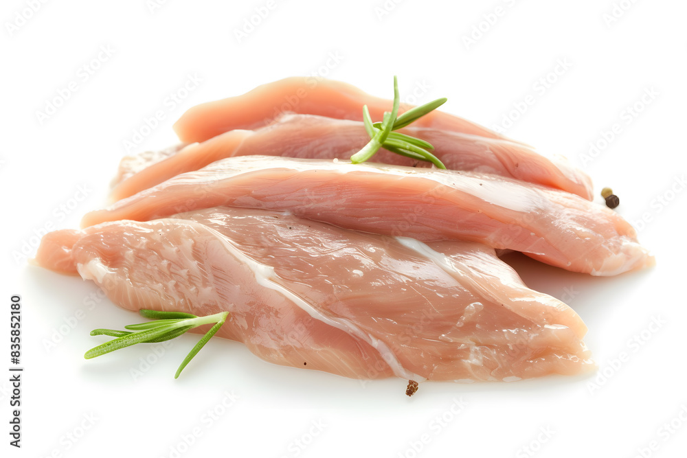 Raw chicken fillet meat isolated on a white background Raw chicken fillet meat isolated on a white background