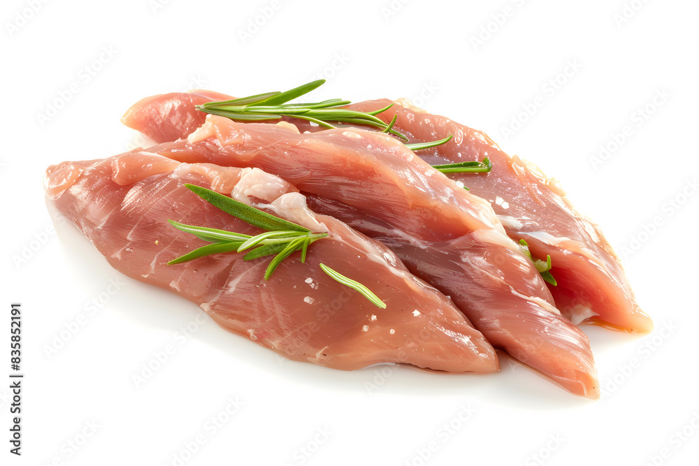 Raw chicken fillet meat isolated on a white background Raw chicken fillet meat isolated on a white background
