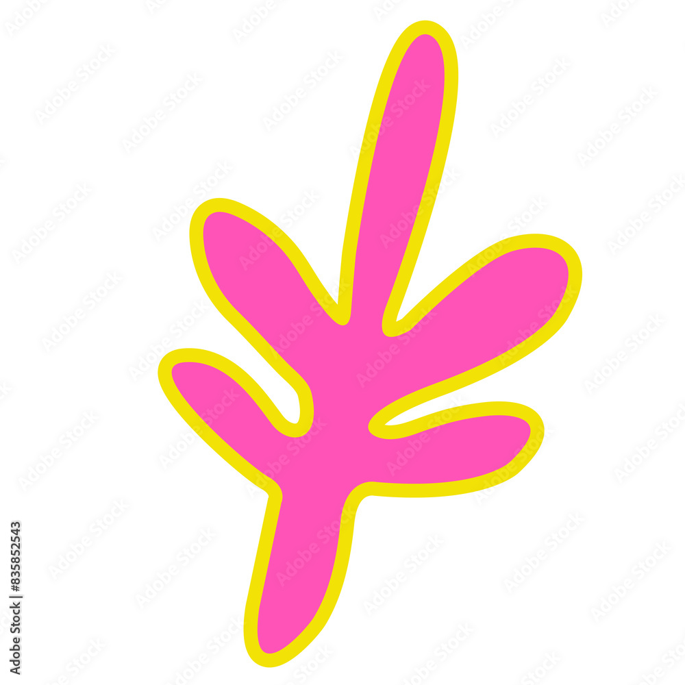 Obraz premium Abstract Cute Sticker Hand Drawn Line Art