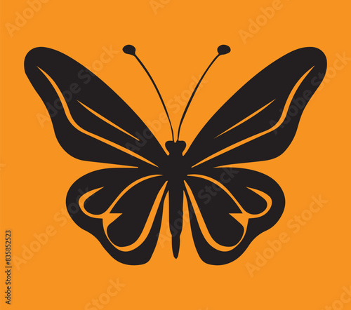a vector logo design of a poisonous butterfly of pollution, minimalistic and simplistic eps