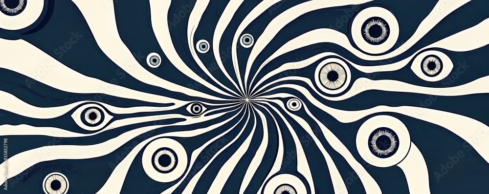 Obraz premium Abstract Eye Pattern With Swirling Stripes