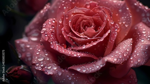 red rose with water drops