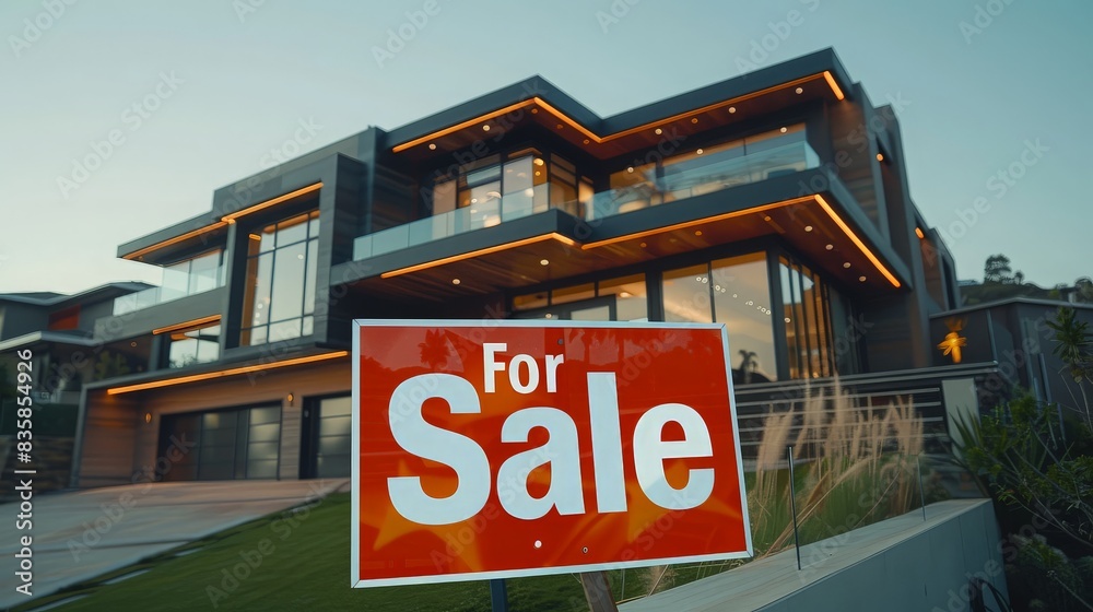 A contemporary luxury house with a bold red A contemporary luxury house with a bold red