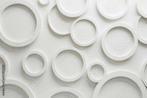 Realistic photograph of a complete Percentage circles,solid stark white background, focused lighting