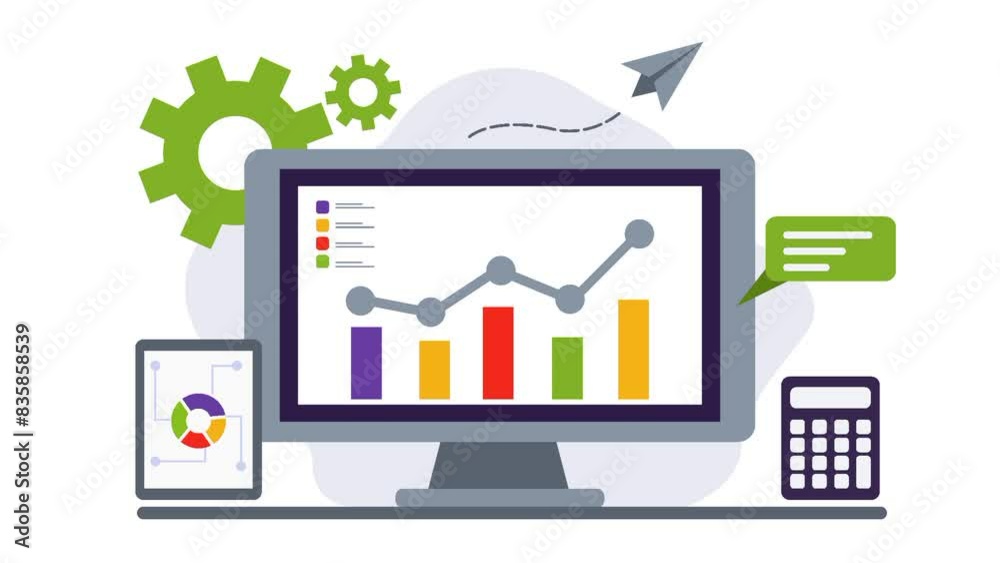 animated financial reports, data analysis and financial monitoring