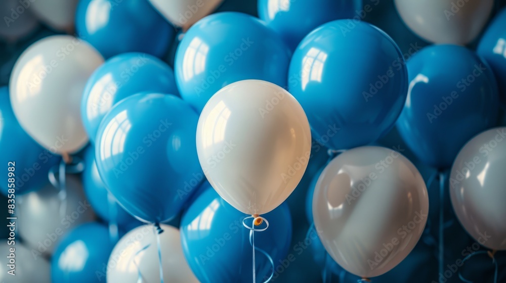 Blue and white party balloons Blue and white party balloons