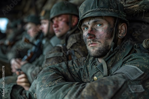 Close Up Of Soldiers In Camouflage Uniform During Military Training