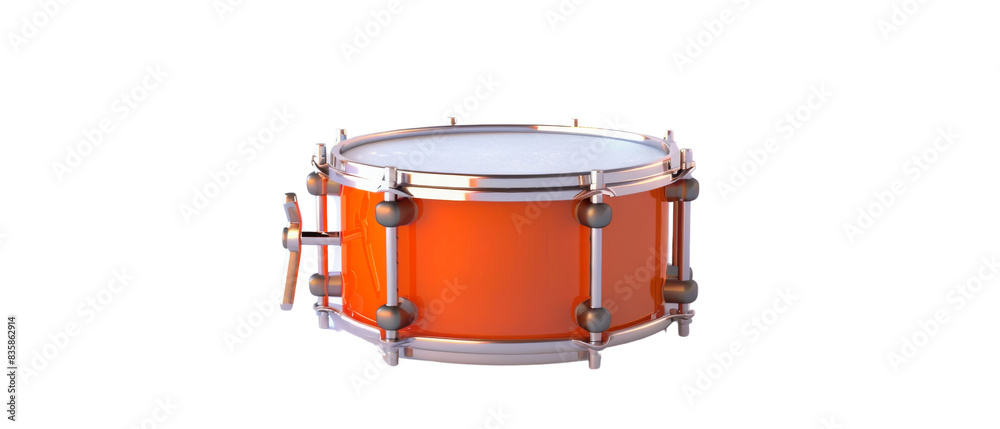 Orange snare drum isolated on transparent background, png, perfect for musical instrument, percussion, or drum-related designs and projects. Orange snare drum isolated on transparent background, png, perfect for musical instrument, percussion, or drum-related designs and projects.
