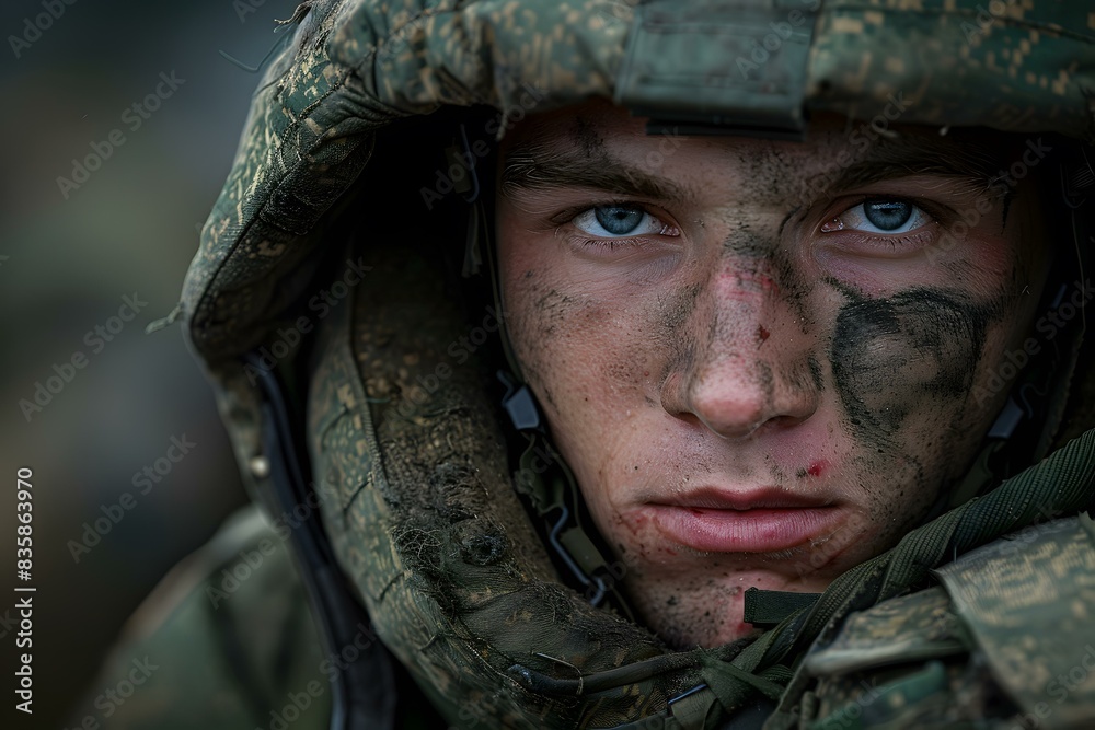 Portrait of a young soldier