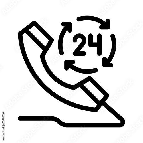 24 hours line icon