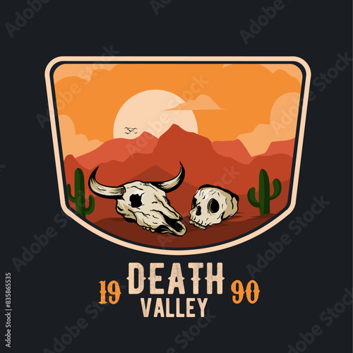 vector of death valley national park, California perfect for print, sticker, etc