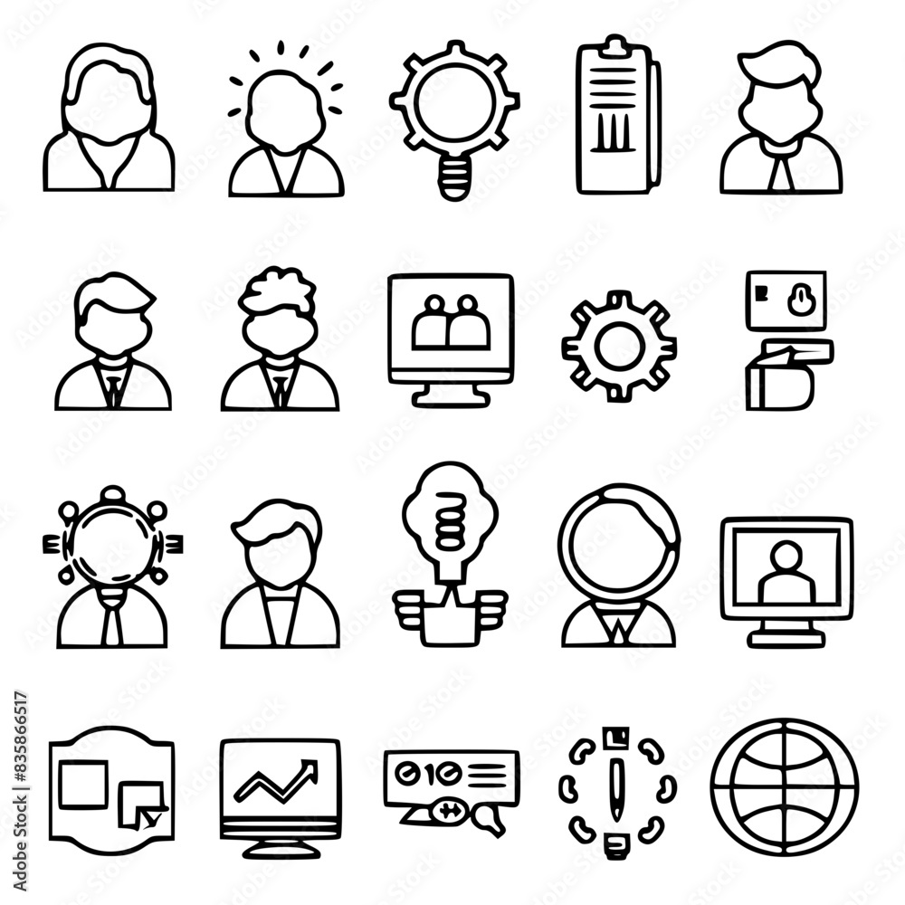 business icon, communication icon, strategy icon, leadership icon, management icon, marketing icon, teamwork icon, web icon, technology icon, finance icon, office icon, development icon, investment ic