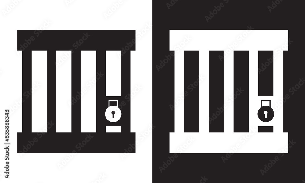 Prison icon design template vector illustration. isolated on white and black background. EPS 10 Prison icon design template vector illustration. isolated on white and black background. EPS 10