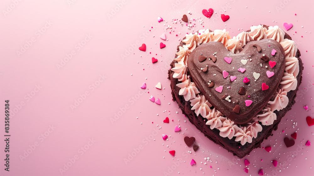heart shaped chocolate cake with icing