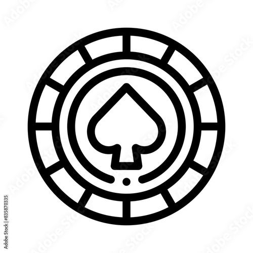 poker chip line icon