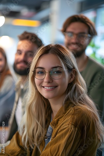 Wallpaper Mural portrait of a young blonde woman smiling at the camera Torontodigital.ca