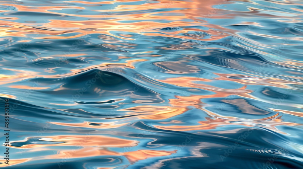Tranquil dusk: mesmerizing ripples in ocean water, nature's serenity captured Tranquil dusk: mesmerizing ripples in ocean water, nature's serenity captured