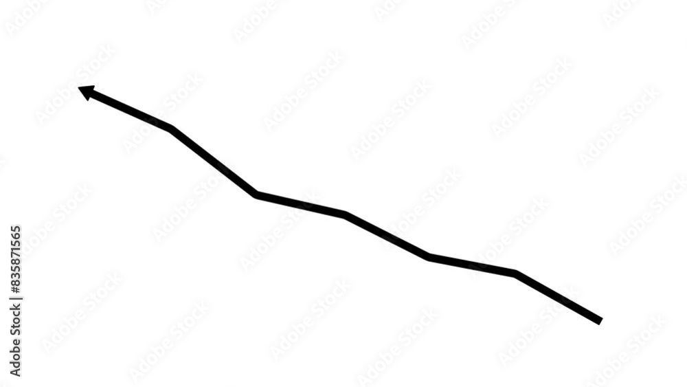 Abstract black arrow growth up and down business icon animation on background Abstract black arrow growth up and down business icon animation on background