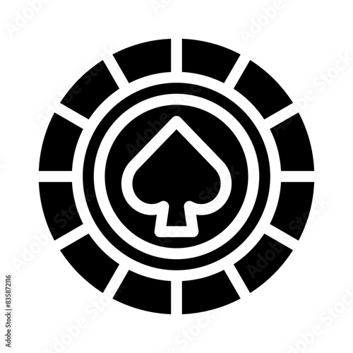 poker chip glyph icon