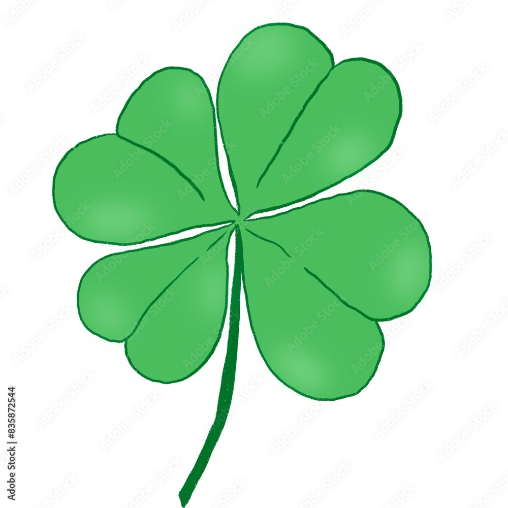 Four-leaf clover, believed to bring good luck Four-leaf clover, believed to bring good luck