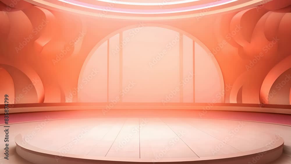 podium Futuristic showcase with platform for product displaying. Empty modern stage display. Seamless looping motion design. Video animation Ultra HD 4K 3840x2160
