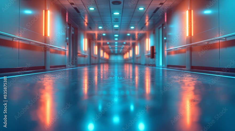 Hospital Corridor Background Generative AI