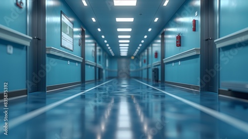 Hospital Corridor Background Generative AI