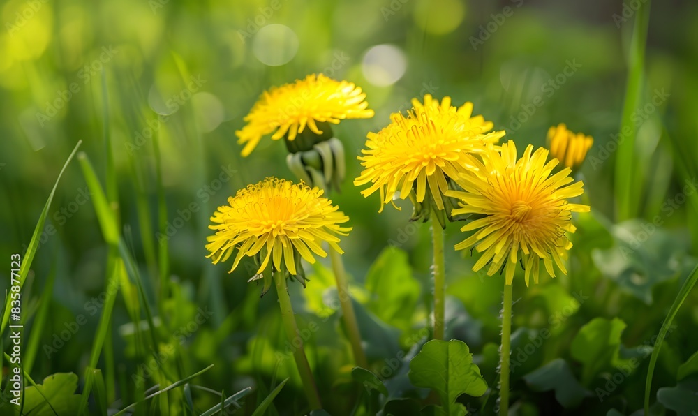 Flourishing Dandelion Taraxacum, Generative AI Flourishing Dandelion Taraxacum, Generative AI