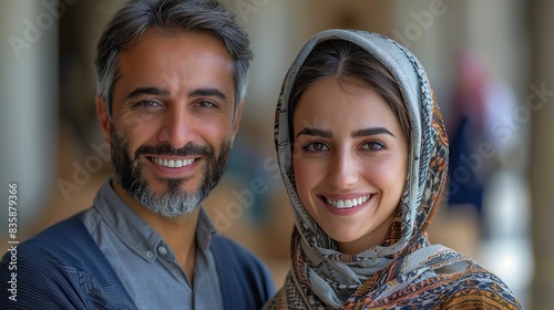 a guy and a lady dressed traditionally work in a dubai business office portraits of prominent entrepreneurs businessmen middle eastern concept.illustration photo