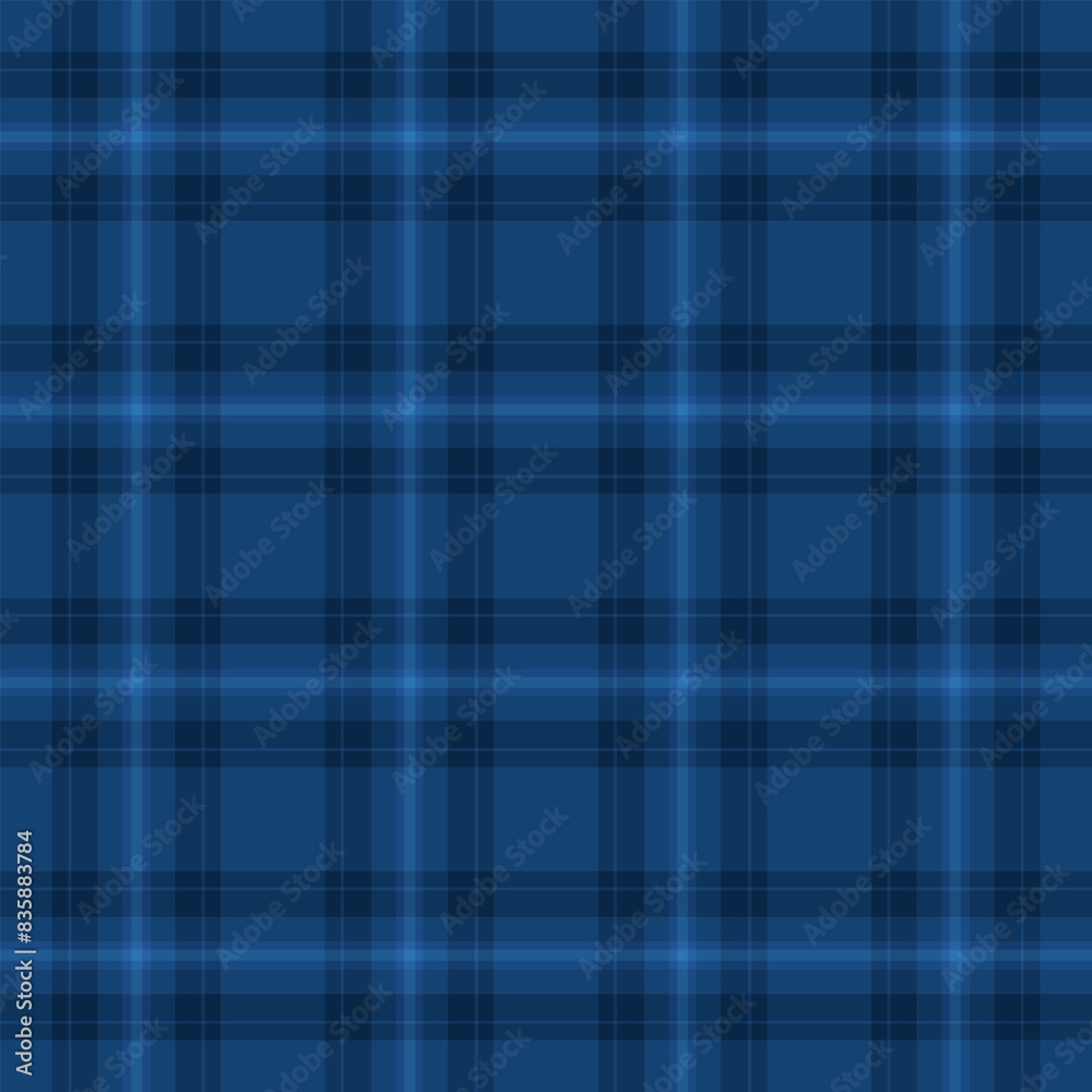 Fototapeta premium Shape check texture vector, sea tartan pattern textile. Thread background fabric seamless plaid in blue and cyan colors.