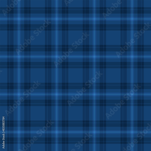 Shape check texture vector, sea tartan pattern textile. Thread background fabric seamless plaid in blue and cyan colors.