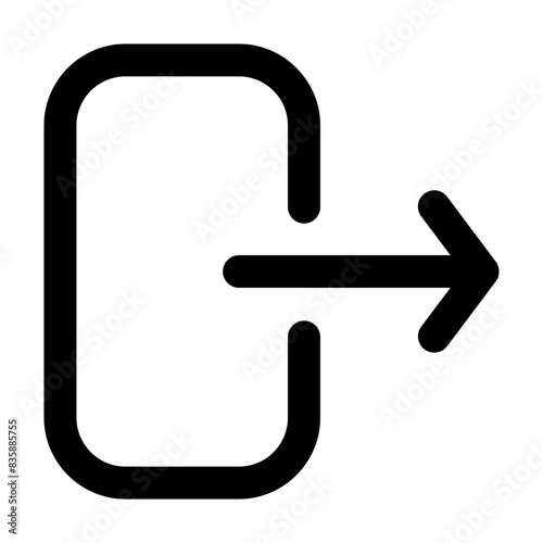 exit door logout line icon 