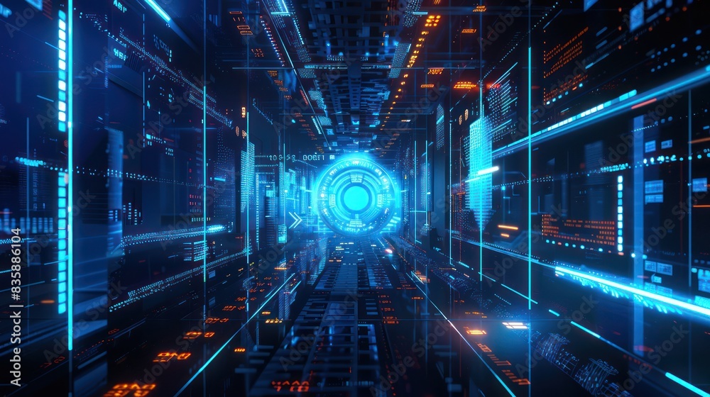 Futuristic Cyber Tunnel Futuristic Cyber Tunnel