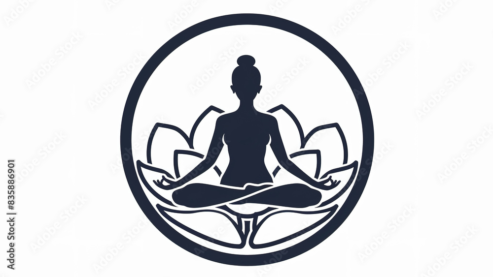 simple yoga logo with woman luxury design on white background with copy space. place for text. layout simple yoga logo with woman luxury design on white background with copy space. place for text. layout
