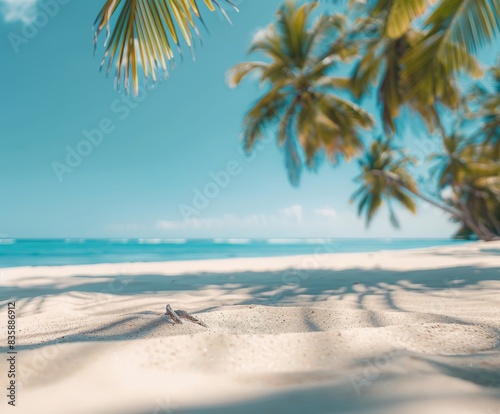 Palm Tree Shadows on a Tropical Beach