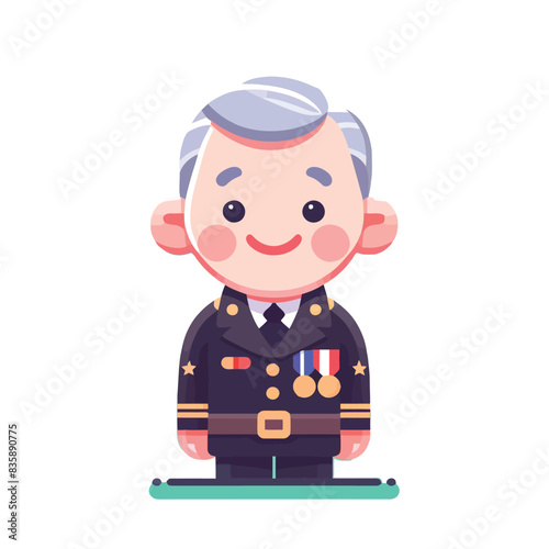 cartoon of a smiling elderly veteran
