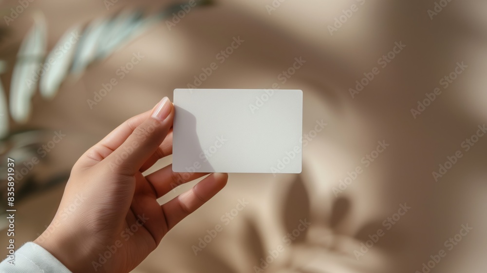 Hand holding business card mockup Hand holding business card mockup