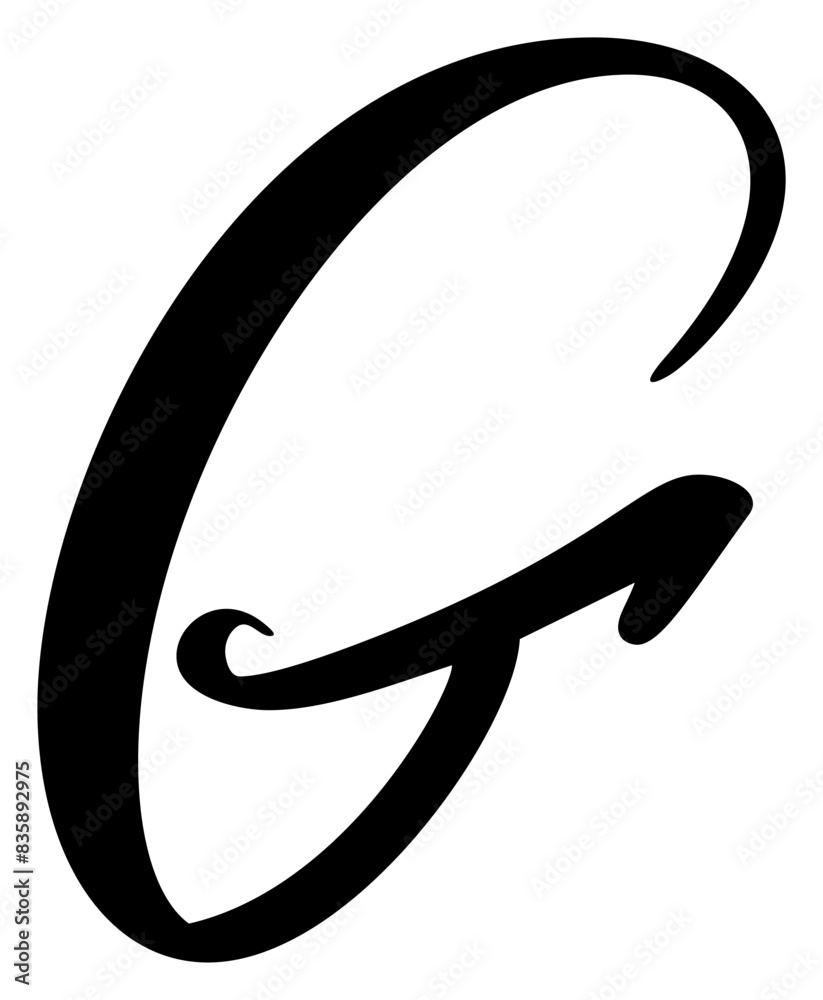 Vector calligraphy hand drawn letter G logo. Script font. Handwritten brush style Vector calligraphy hand drawn letter G logo. Script font. Handwritten brush style