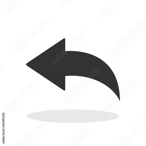 Reply icon shape flat style trendy isolated vector illustration.