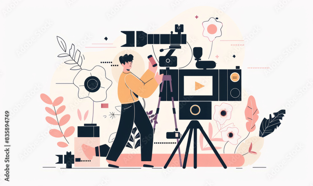 Illustrations for a videographer's website,generative ai