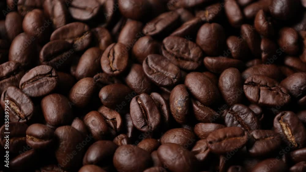 Brown roasted coffee beans background