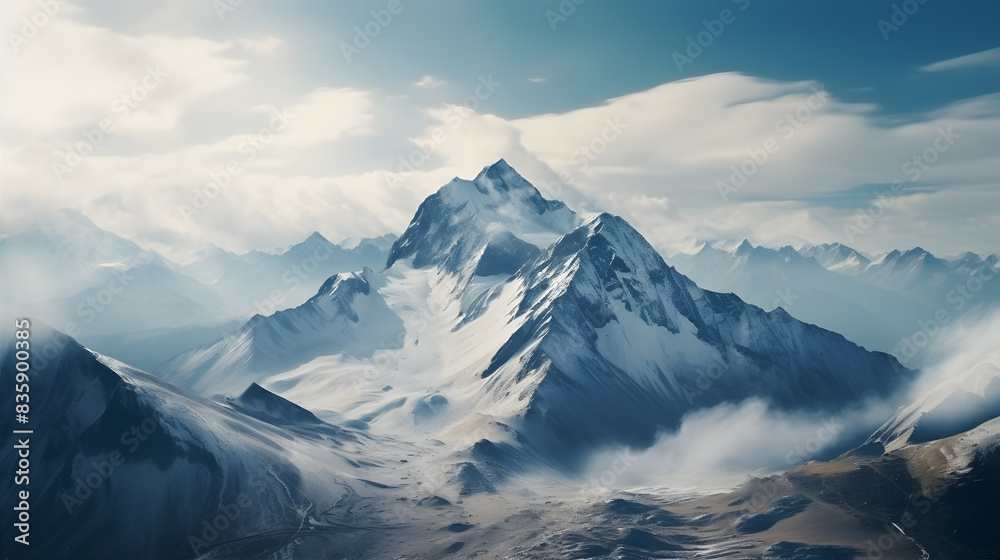 panorama of the mountains in winter panorama of the mountains in winter