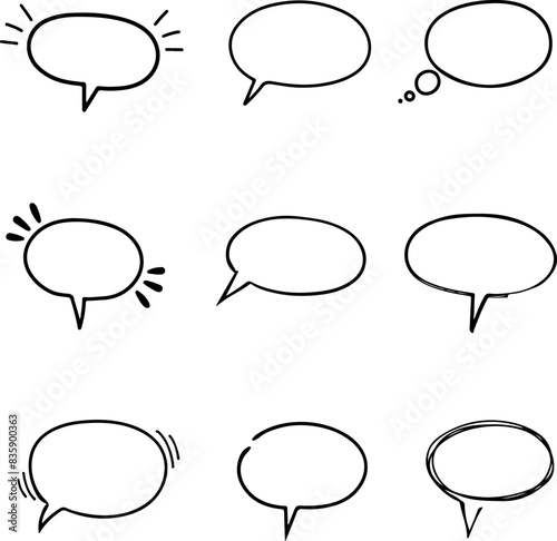 Pixel perfect icon set of speech bubble talk balloon message discussion humor. Thin line icons flat vector illustrations isolated on transparent background