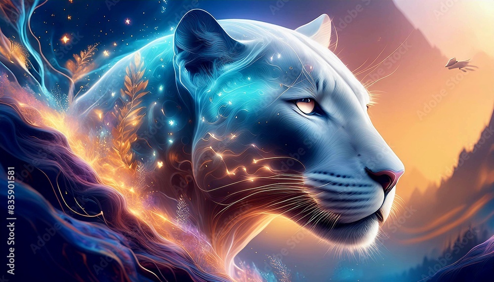Fantasy jaguar in the night Fantasy jaguar in the night