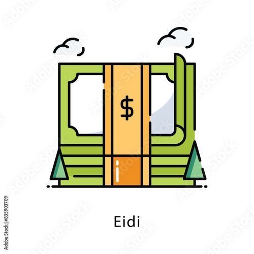 Eidi vector filled outline icon style illustration. Symbol on White background EPS 10 File