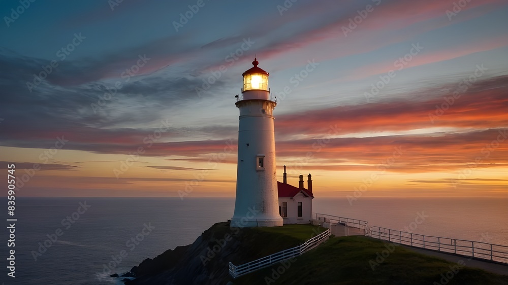 Majestic Lighthouse on Cliff Edge: A Stunning View Majestic Lighthouse on Cliff Edge: A Stunning View