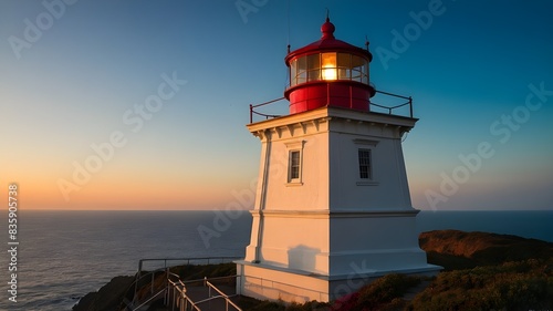 Majestic Lighthouse on Cliff Edge  A Stunning View