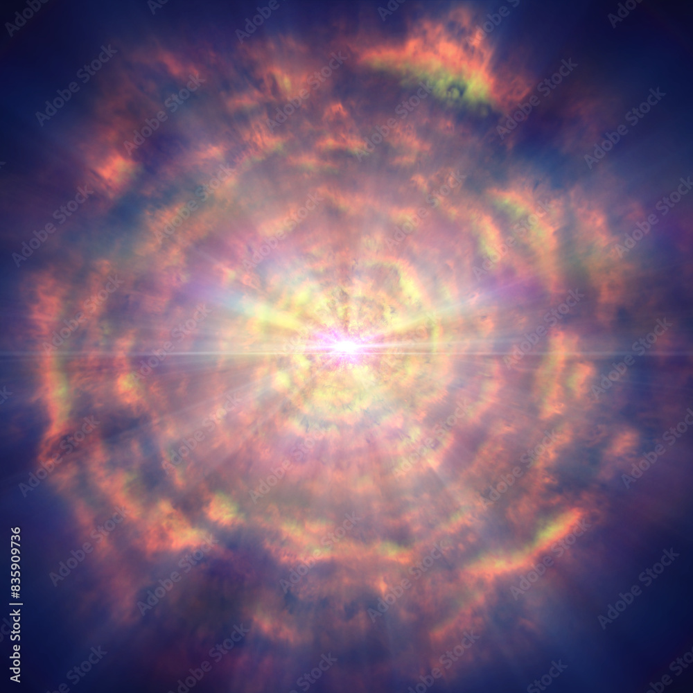 Fototapeta premium fire ball explosion in space